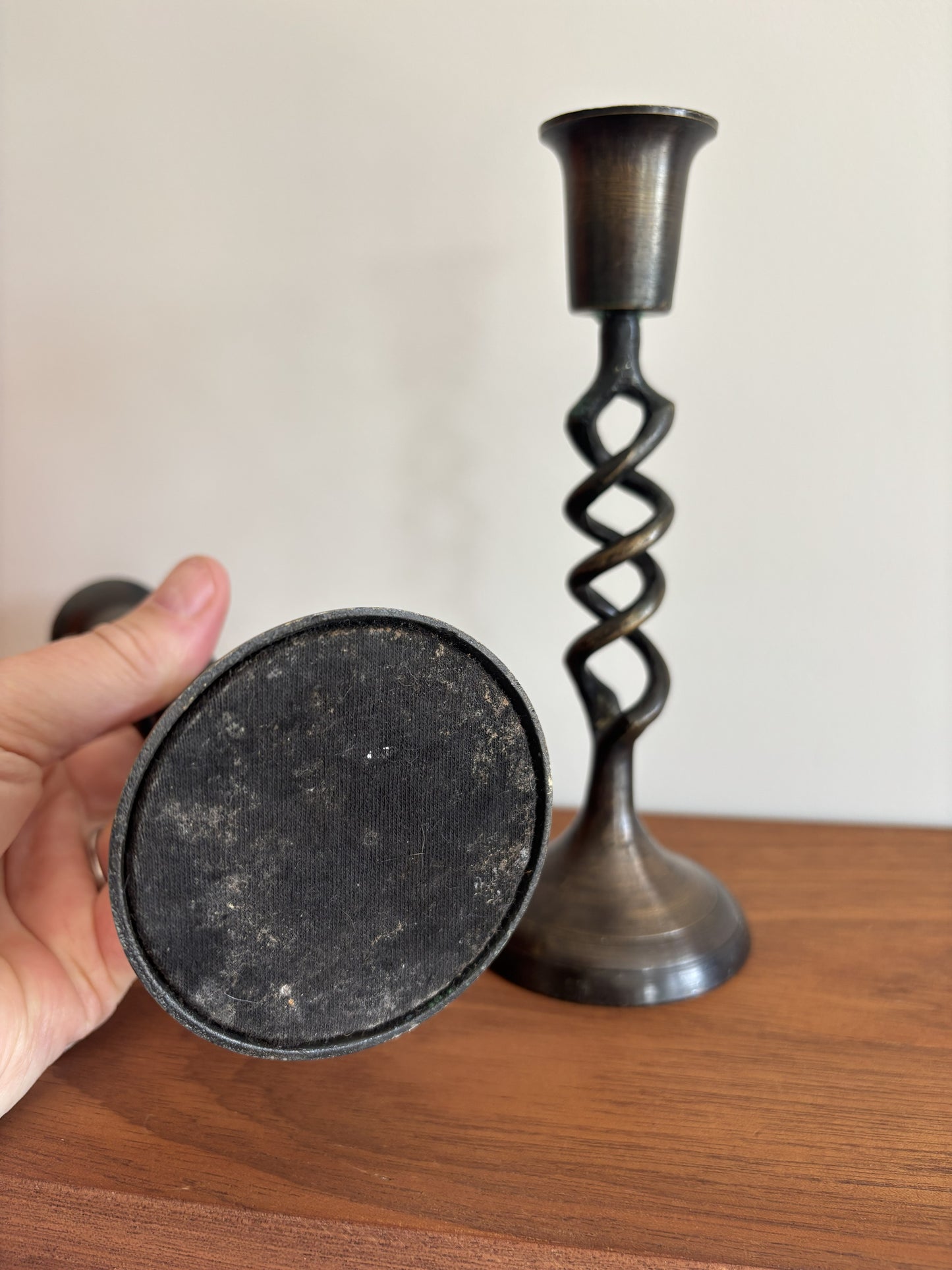 Brass Barley Twist Candlesticks (pair)