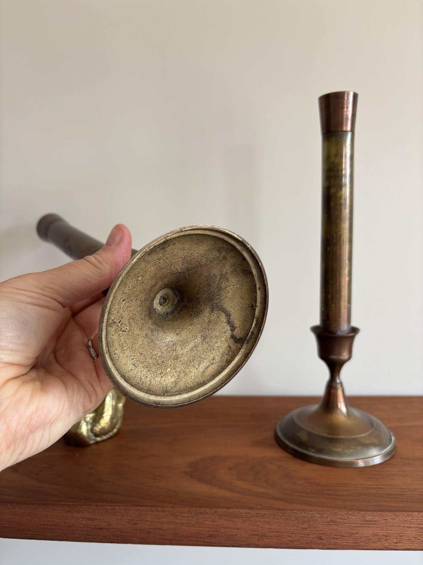 Cooper and Brass Candlesticks (pair)