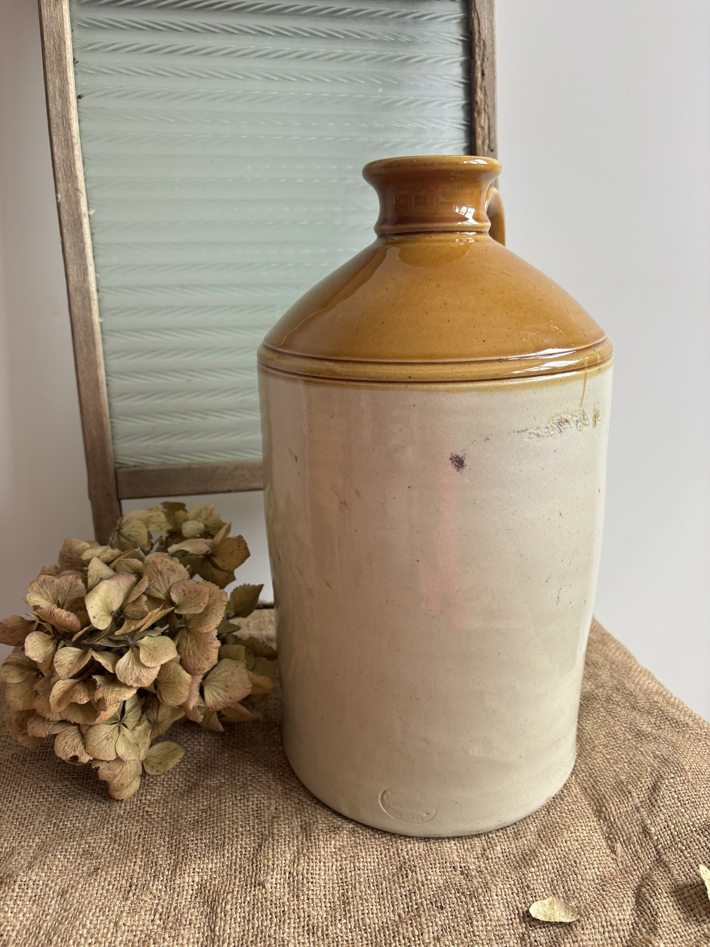 Large Stoneware J Bourne & Son Vintage Flagon