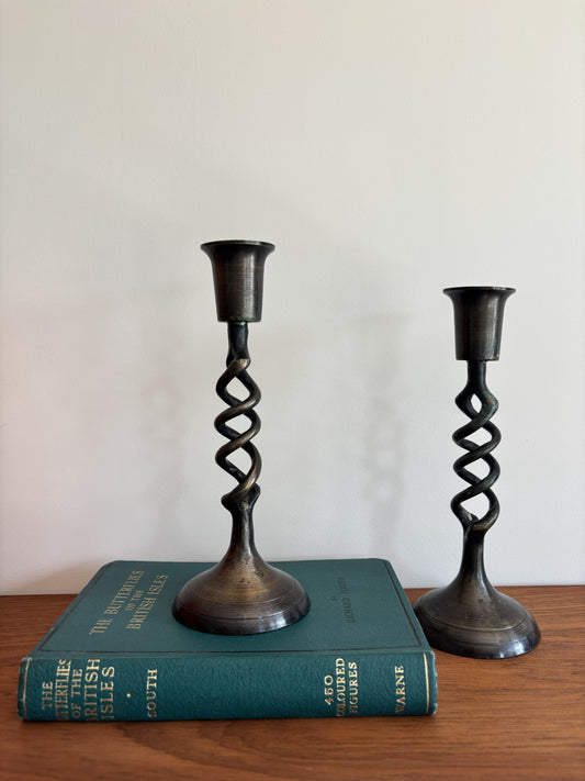 Brass Barley Twist Candlesticks (pair)