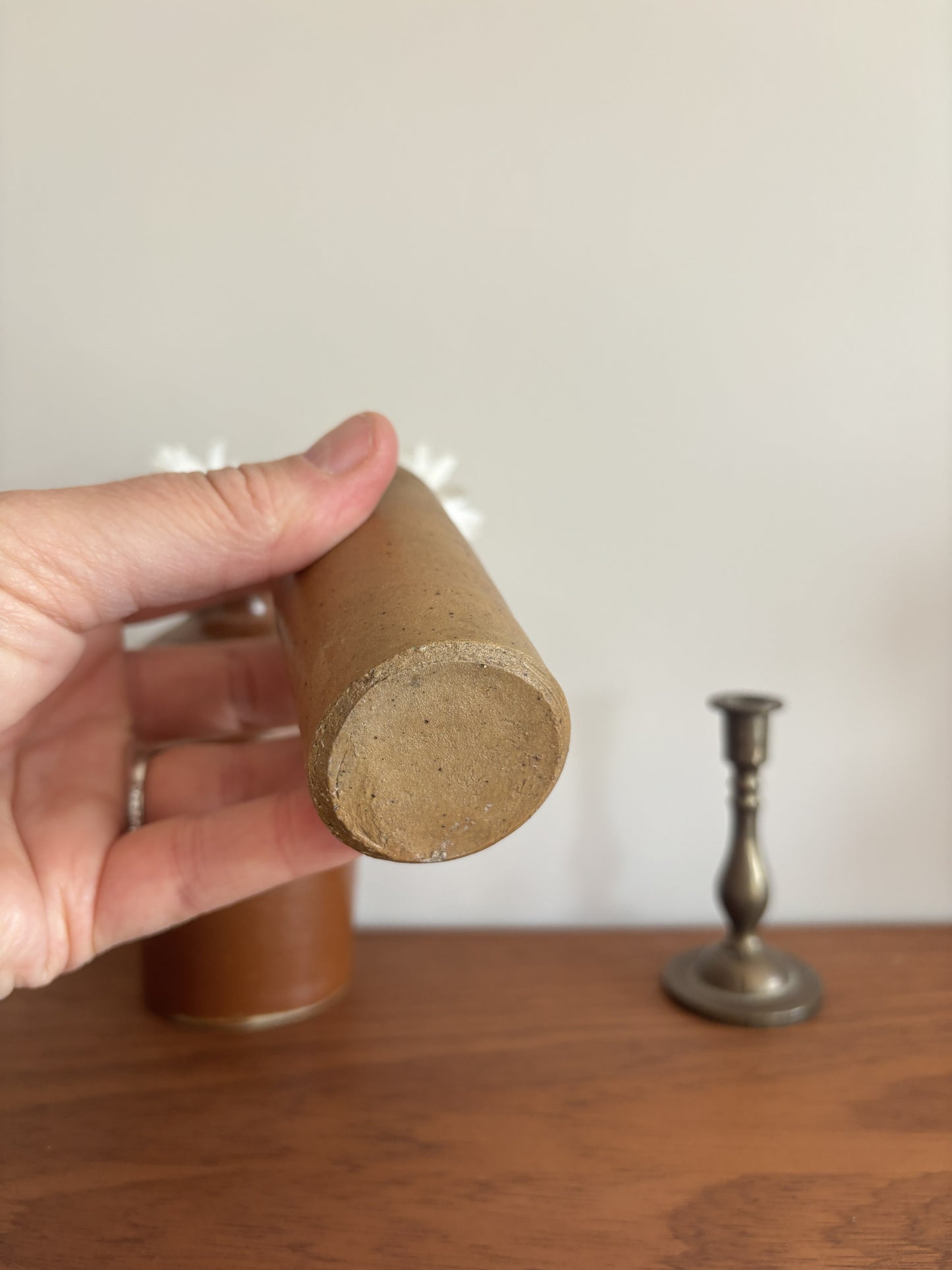 Brown Stoneware Salt-Glazed Ink Bottle