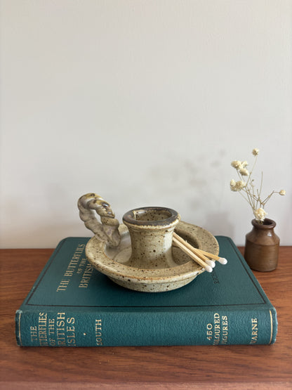 Studio Pottery Chamberstick Candle Holder
