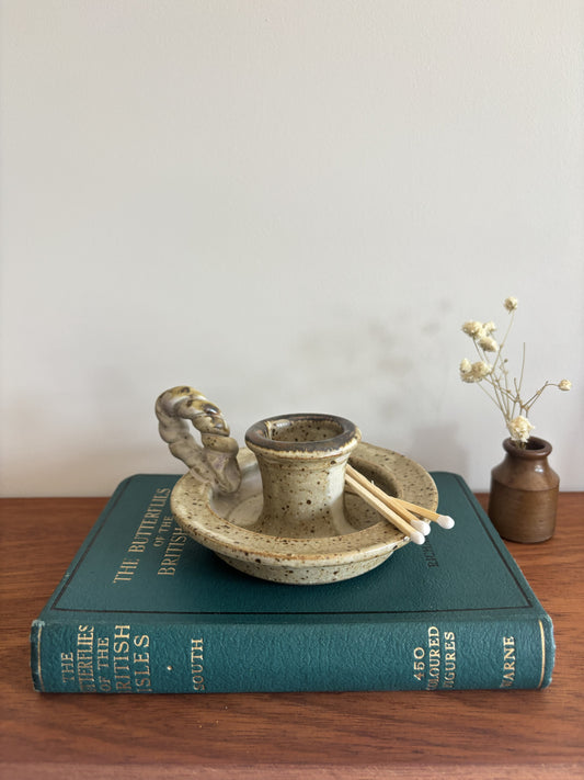 Studio Pottery Chamberstick Candle Holder