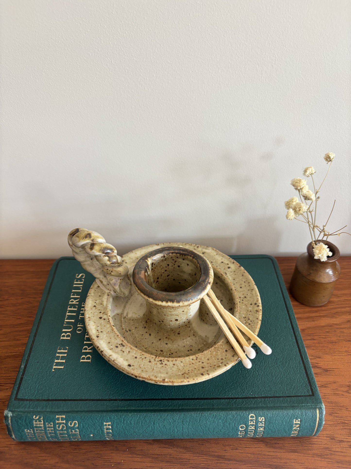 Studio Pottery Chamberstick Candle Holder