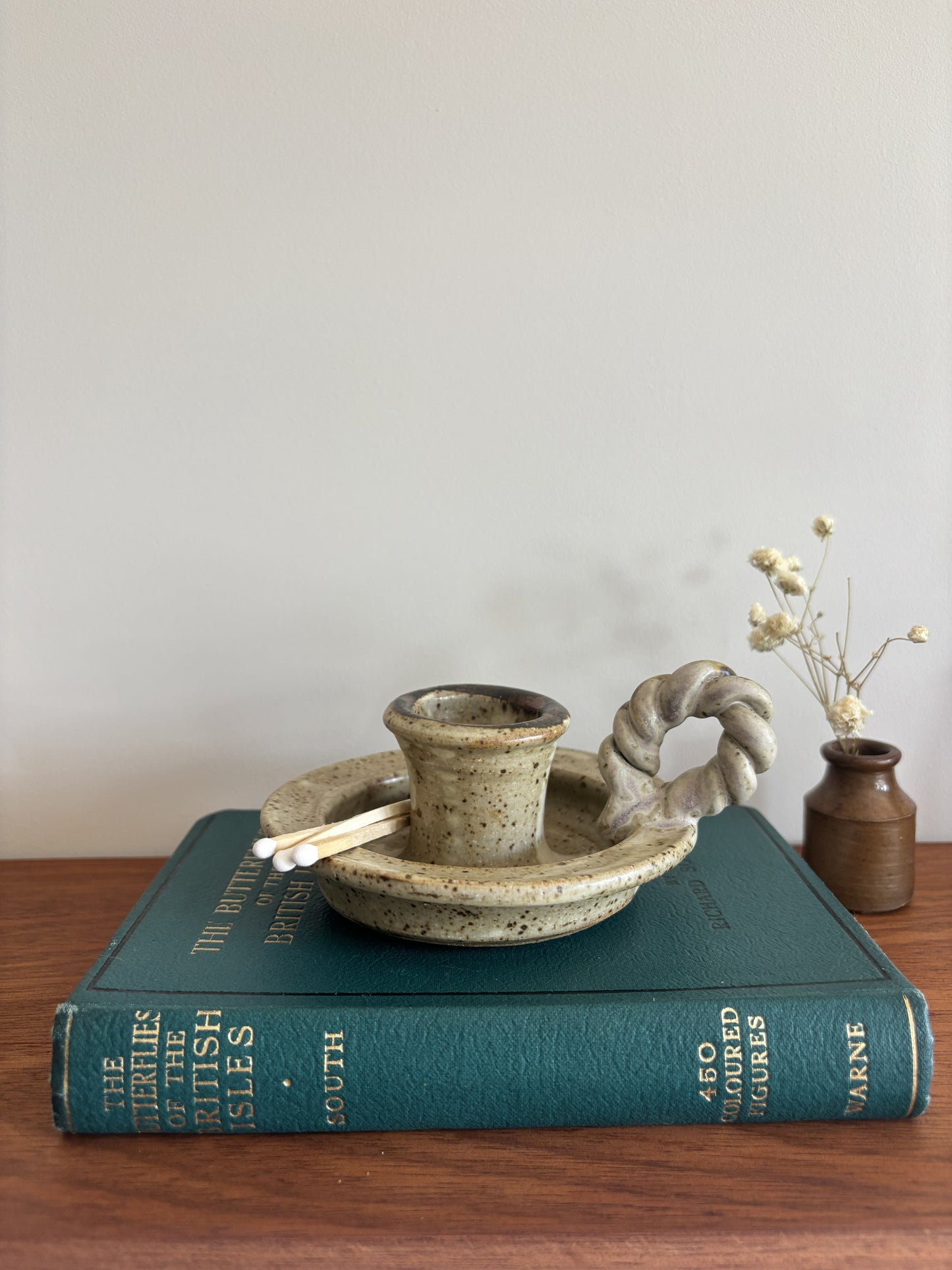 Studio Pottery Chamberstick Candle Holder