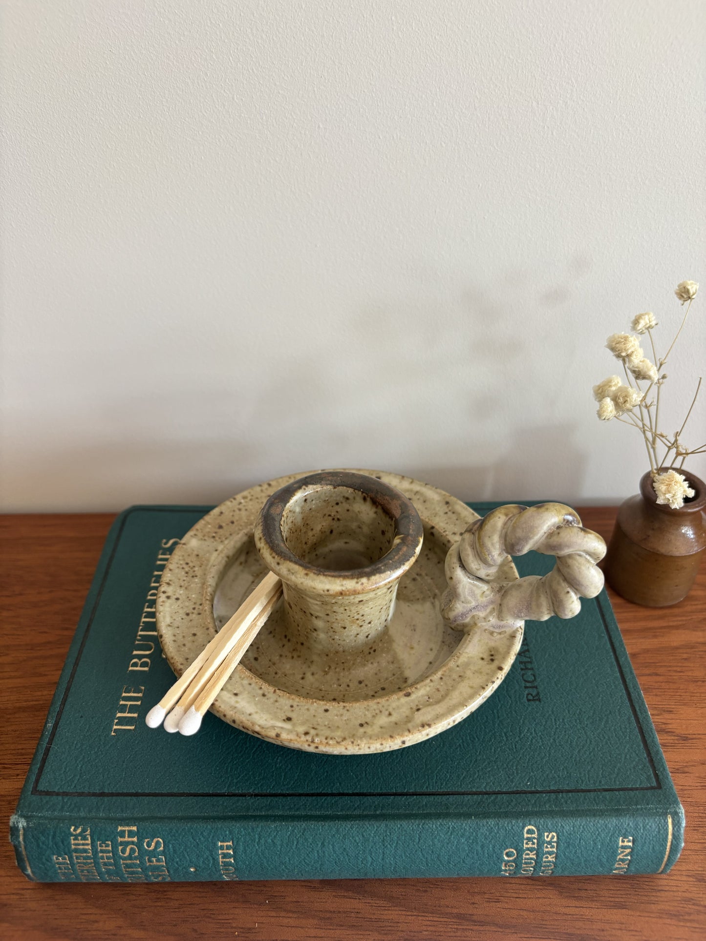 Studio Pottery Chamberstick Candle Holder
