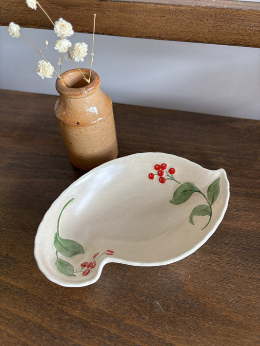 A Crown Devon small dish with a red berry design