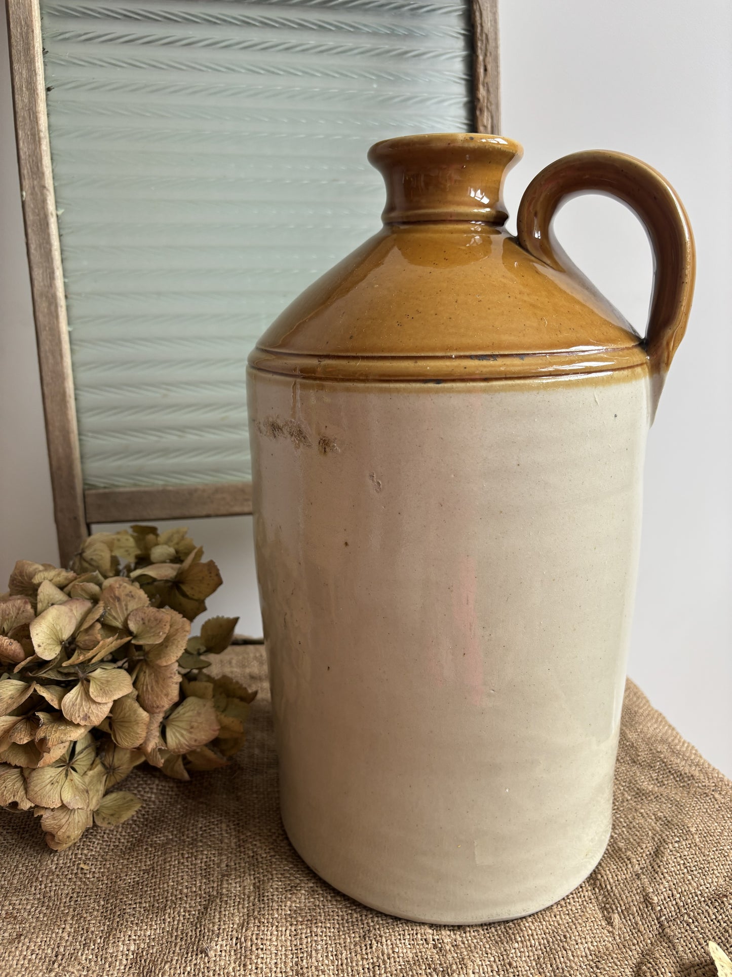 Large Stoneware J Bourne & Son Vintage Flagon