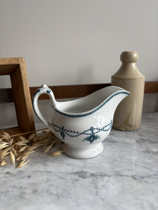 A white and blue Ludgate by Keeling & Co vintage jug