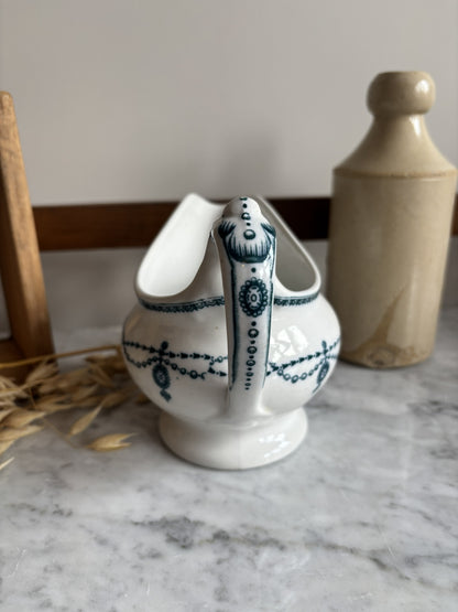 A white and blue Ludgate by Keeling & Co vintage jug