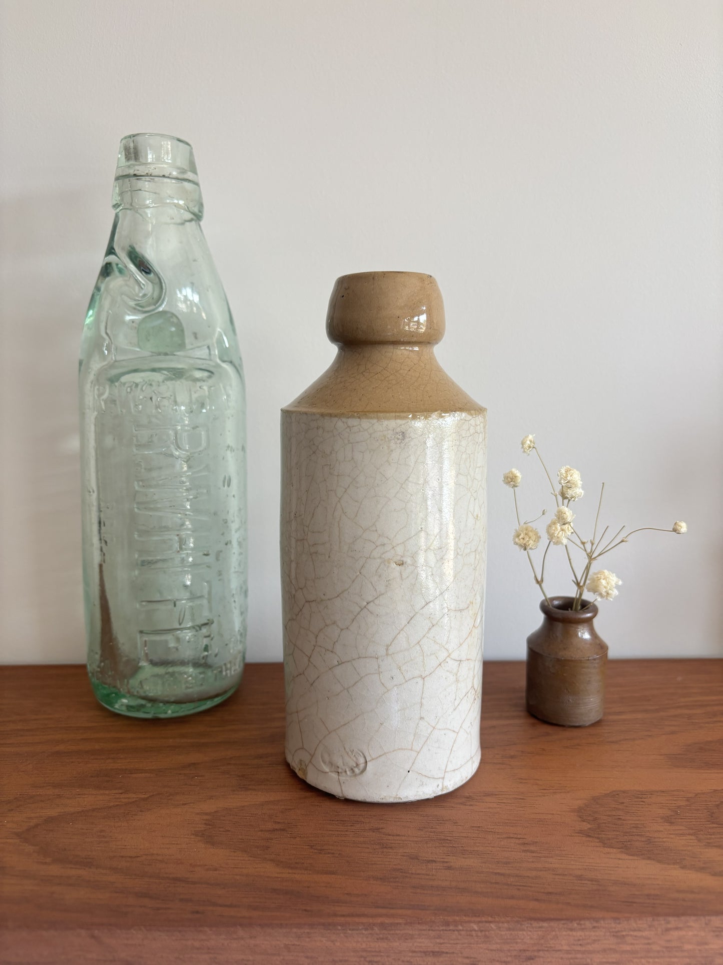 R White's Ginger Beer Stone Bottle
