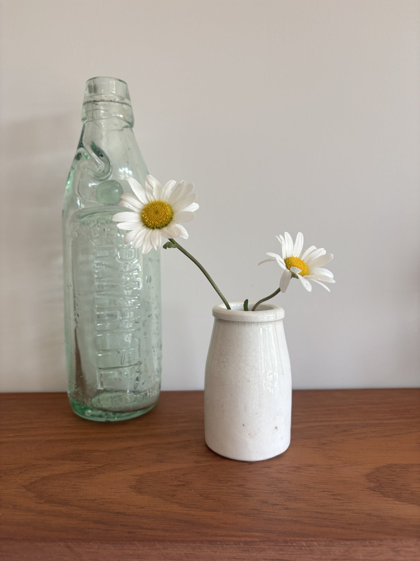 White Stoneware Bottle / Vase