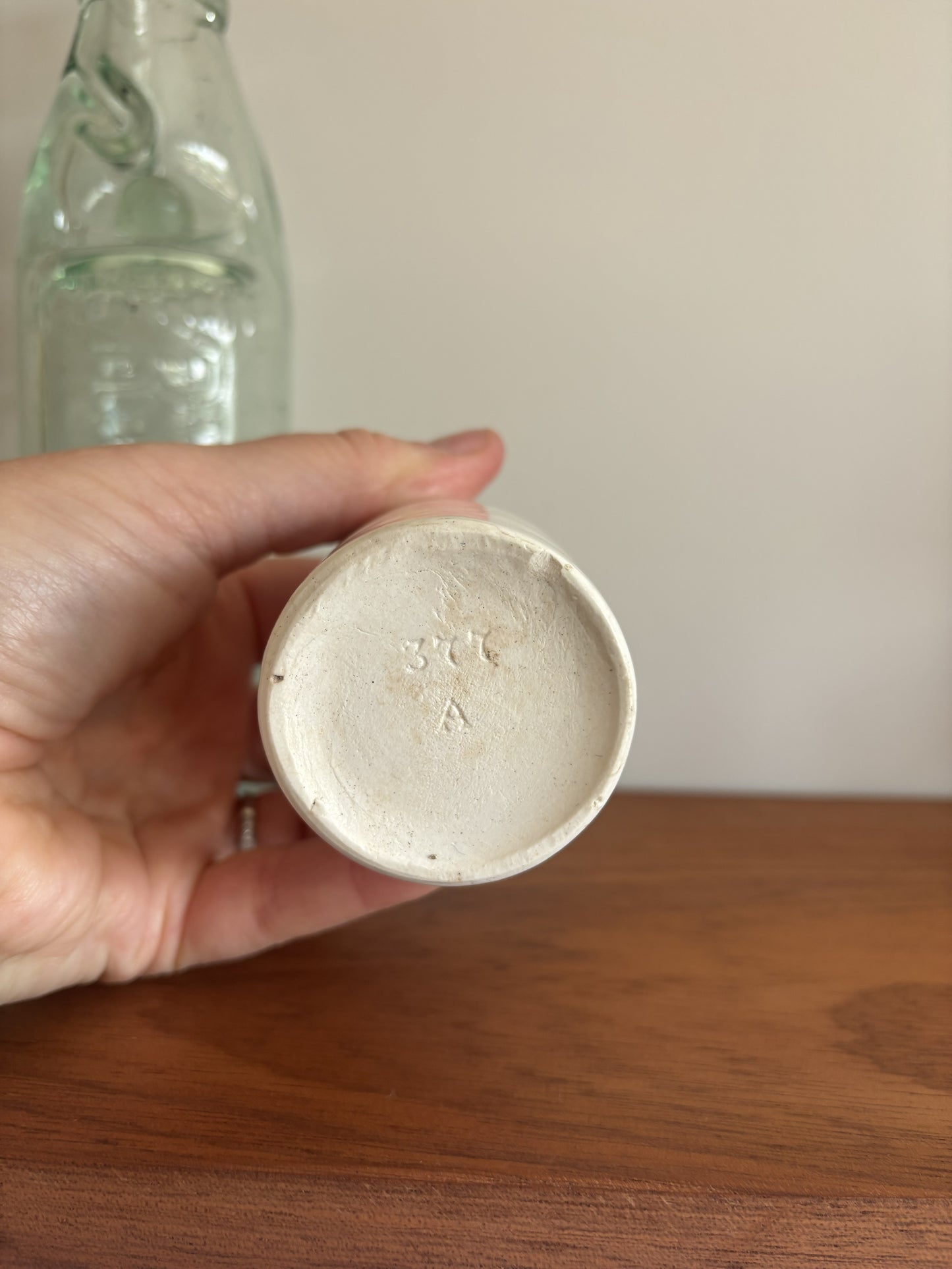 White Stoneware Bottle / Vase